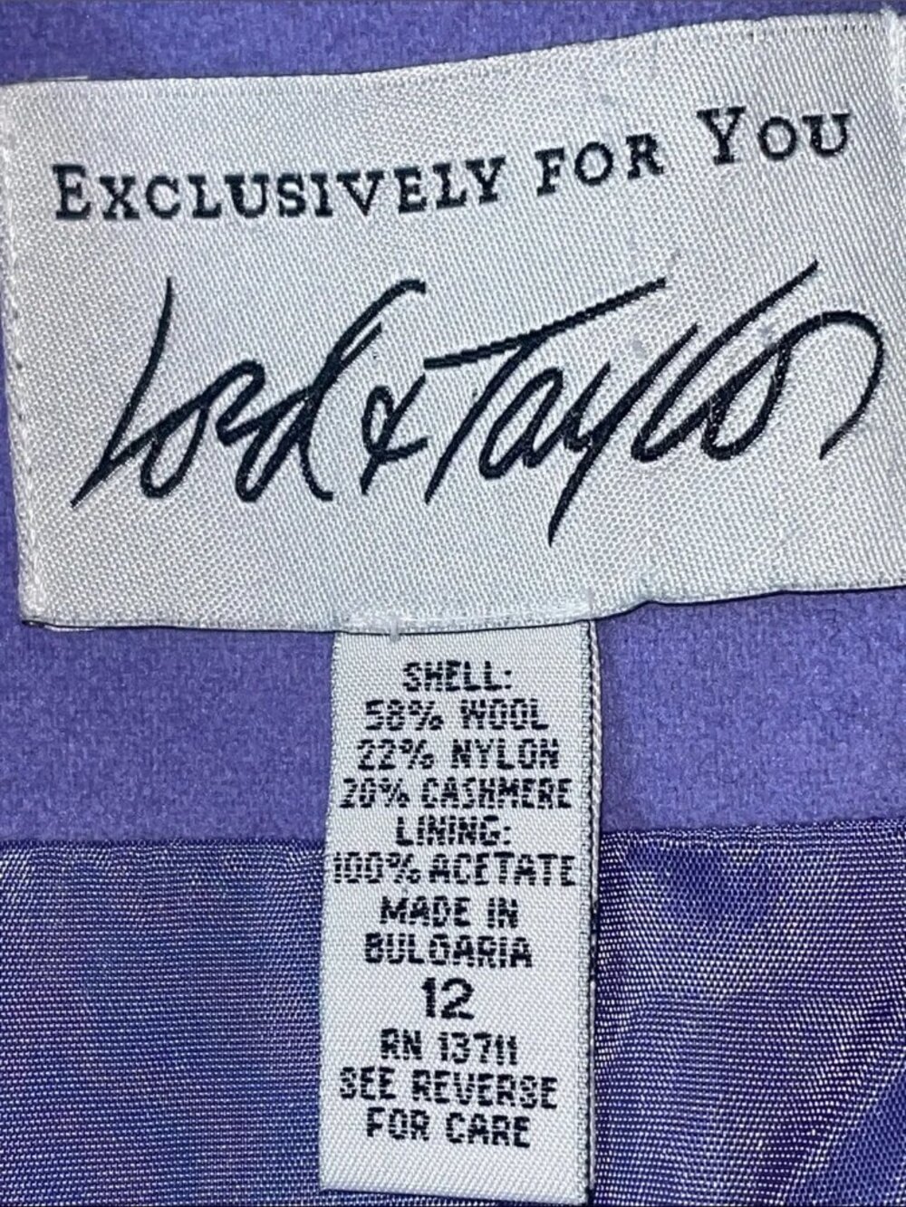 Lord & Taylor Exclusively For You Lavender Wool Cashmere Blazer Size 12 - Picture 6 of 10